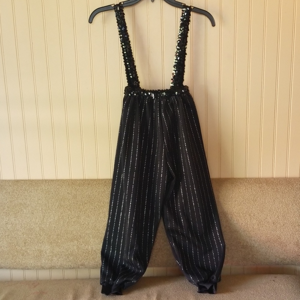 Cicci suspenders adult small black Halloween bling